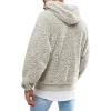 JEsilunmaMY Mens Fleece Hooded Sweatshirt Fall Winter Long Sleeve Thicken Pullover Hoodies Solid Color Plush Pullover Sweater (Apricot,Small) view 3