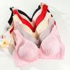 2022 Front Button Breathable Skin-Friendly Cotton Bra, U-Shaped Back 5D Bras Women Front Closure (44/100BC, Bright Red) view 4