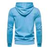 JEsilunmaMY Casual Plaid Hoodies for Men Long Sleeve Crewneck Drawstring Sweatshirt Soft Comfy Fall Pullovers with Pockets (Light Blue,Large) view 2