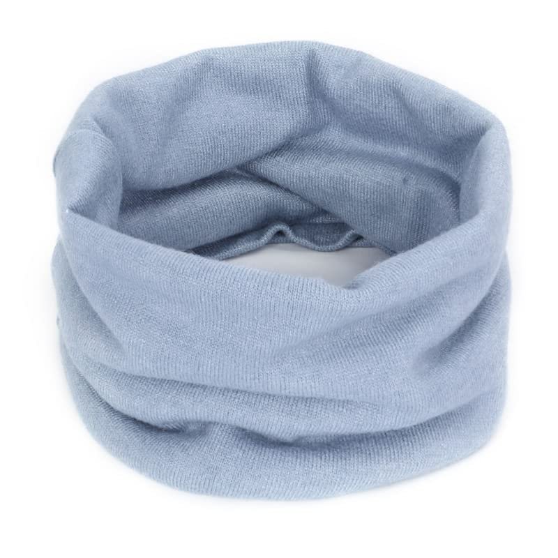 PcBbGa Cashmere Winter Scarf for Boys Girls Women Men Knitted Scarves Warm Elastic Children Autumn Crochet Baby Scarf w/Sky blue/23cmX25cm