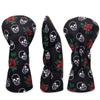 Barudan Golf Club Covers, 3pcs Golf Club Head Covers for Driver, Woods and Hybrids, Rose and Skeleton Driver Fairway Rescue Headcovers Set, Designed to Fit All Brand Golf Clubs view 2