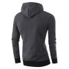 JEsilunmaMY Men's Zip Up Cardigan Jacket Long Sleeve Stand Collar Hoodies with Pocket Fashion Casual Hooded Sweatshirt Coat (Dark Grey,Large) view 2