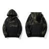 Men's Camo Outdoor Hoodies Long Sleeve Soft Cotton Sweatshirt with Pocket Casual Fleece Thicken Pullover Tops (Black,Small) view 3