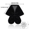 Bounzhi Women's Faux Fur Shawl Wraps Bridal Scarf Stoles Wedding Shrug Cover Up with Brooch for Bride and Bridesmaids (Black) view 4