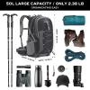 Maelstrom Hiking Backpack,Camping Backpack,50L Waterproof Hiking Daypack with Rain Cover,Lightweight Travel Backpack,Black view 3