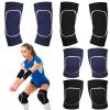 Sosation 2 Set Volleyball Elbow Pads and Knee Arm Sleeves with Protection Pad Volleyball Essentials Accessories with High Protection for Youth Teen Training Hitting Passing(Black Blue) view 1