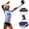 Sosation 2 Set Volleyball Elbow Pads and Knee Arm Sleeves with Protection Pad Volleyball Essentials Accessories with High Protection for Youth Teen Training Hitting Passing(Black Blue) view 4