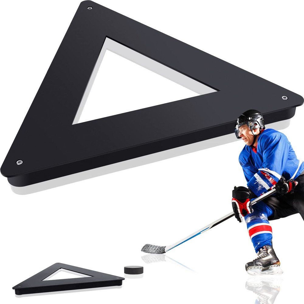 Deekin Hockey Passer Training Aid Hockey Passer Rebounder Heavy Duty Passing Trainer with Rubber Rebounder for Improves Puck Control Passing Shooting One-timers Works on and Off Ice (Triangle)