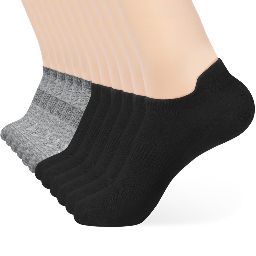 ATBITER Ankle Socks Womens and Men Thin Athletic Running Low Cut No Show Socks With Heel Tab 6-10 Pairs