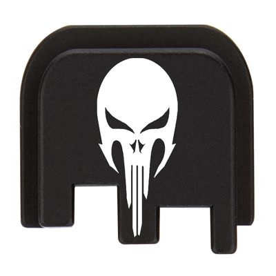 NDZ Performance Slide Cover Back Plate for CZ P10 Models P10 S, P10 SC, P10 C, & P10 F, Laser Engraved in Black - NDZ Skull 2