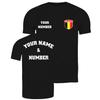 lepni.me Mens Personalised Soccer Jersey Belgium T-Shirt | Belgian Flag Badge | European Football Championship 2024, Fans (S Black Multi Color) view 1