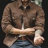 VMAKBUWIS Retro Male Oil Waxed Jacket Canvas Cotton Khaki Military Uniform Casual Work Coats view 2