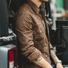 VMAKBUWIS Retro Male Oil Waxed Jacket Canvas Cotton Khaki Military Uniform Casual Work Coats view 3