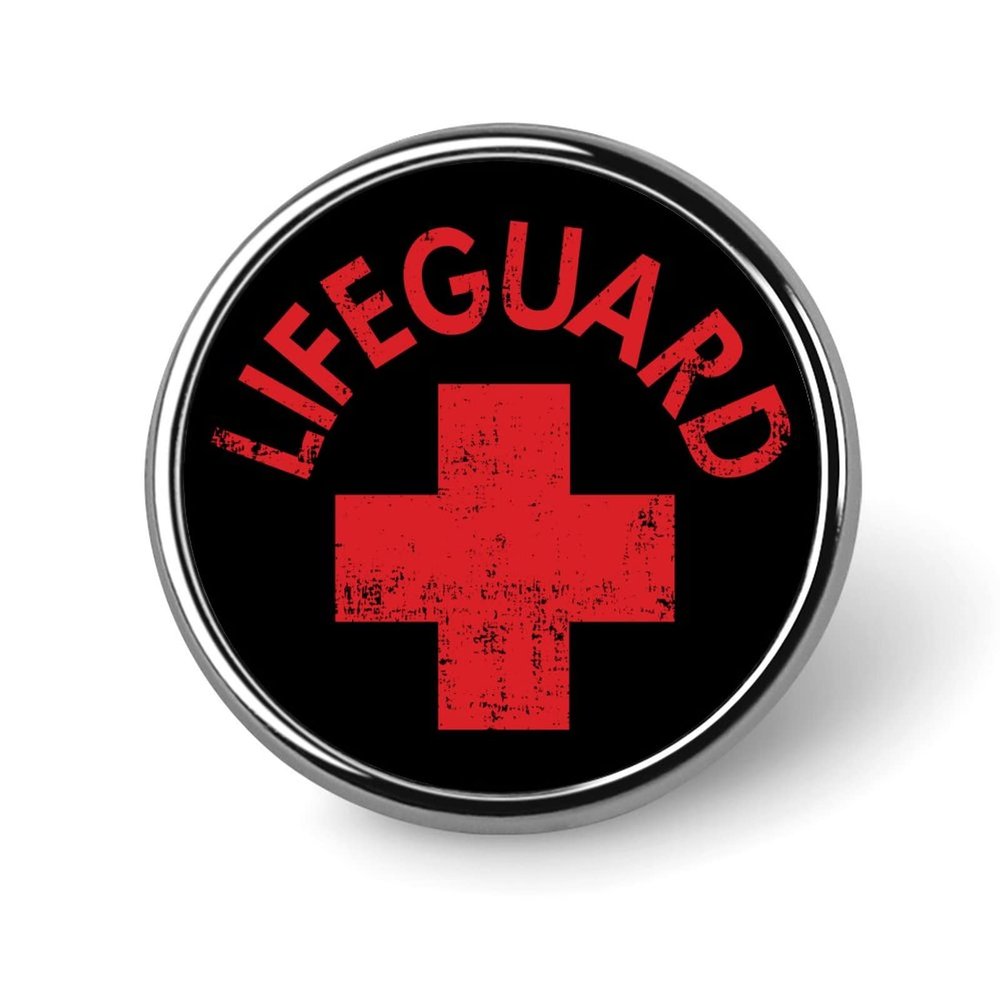 Lifeguard Brooch Pins Fashion Metal Badge Vintage Pin Gifts for Women Men Clothes Crafts, Round