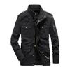 VMAKBUWIS Men's Business Cotton Denim Jacket Washed Coats Multi Pockets Tactical Military Cargo Bomber Parkas view 1