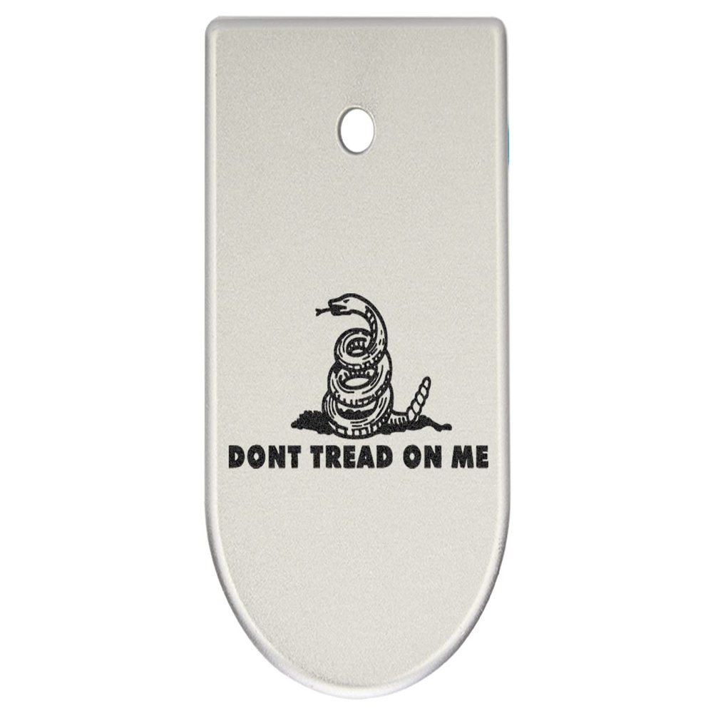 NDZ Performance Magazine Base Plate Finger Extension for CZ P10 S, SC, C, F  Fits 9mm 10 Rd Magazines  Anodized Aluminum  Laser Engraved  Made in USA, Silver, Don't Tread On Me