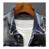 Autumn Men Stretch Skinny Denim Jacket Button Retro Slim Street Wear Motorcycle Casual Jeans Jacket view 3
