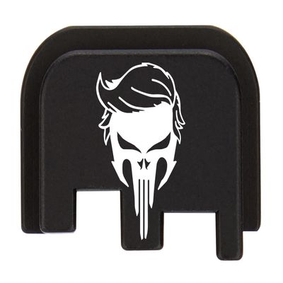 NDZ Performance Slide Cover Back Plate for CZ P10 Models P10 S, P10 SC, P10 C, & P10 F, Laser Engraved in Black - Trump Skull