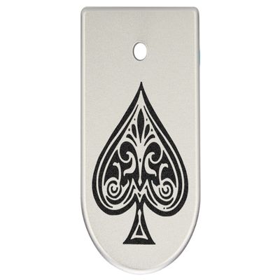 NDZ Performance Magazine Base Plate Finger Extension for CZ P10 S, SC, C, F  Fits 9mm 10 Rd Magazines  Anodized Aluminum  Laser Engraved  Made in USA, Silver, Ace of Spades