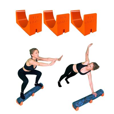 PCM Foam Roller Stabilizers Fits 6" Diameter Foam Rollers - Set of 3 Fitness Training Equipment for Full Body Workouts - Durable Gym & Home Unique core Exercise Accessories