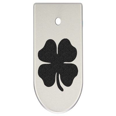 NDZ Performance Magazine Base Plate Finger Extension for CZ P10 S, SC, C, F  Fits 9mm 10 Rd Magazines  Anodized Aluminum  Laser Engraved  Made in USA, Silver, 4 Leaf Clover