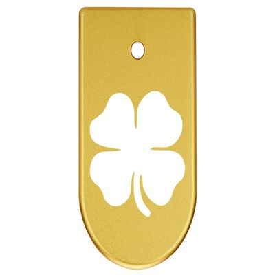 NDZ Performance Magazine Base Plate Finger Extension for CZ P10 S, SC, C, F  Fits 9mm 10 Rd Magazines  Anodized Aluminum  Laser Engraved  Made in USA, Gold, 4 Leaf Clover