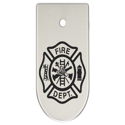 NDZ Performance Magazine Base Plate Finger Extension for CZ P10 S, SC, C, F  Fits 9mm 10 Rd Magazines  Anodized Aluminum  Laser Engraved  Made in USA, Silver, Fire Department Emblem