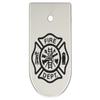 NDZ Performance Magazine Base Plate Finger Extension for CZ P10 S, SC, C, F  Fits 9mm 10 Rd Magazines  Anodized Aluminum  Laser Engraved  Made in USA, Silver, Fire Department Emblem view 1