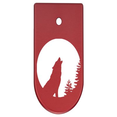 NDZ Performance Magazine Base Plate Finger Extension for CZ P10 S, SC, C, F  Fits 9mm 10 Rd Magazines  Anodized Aluminum  Laser Engraved  Made in USA, Red, Wolf Moon 3