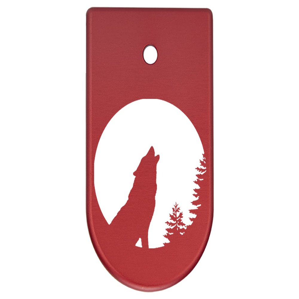 NDZ Performance Magazine Base Plate Finger Extension for CZ P10 S, SC, C, F  Fits 9mm 10 Rd Magazines  Anodized Aluminum  Laser Engraved  Made in USA, Red, Wolf Moon 3