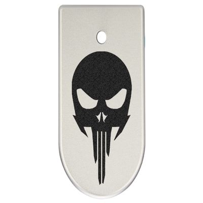 NDZ Performance Magazine Base Plate Finger Extension for CZ P10 S, SC, C, F  Fits 9mm 10 Rd Magazines  Anodized Aluminum  Laser Engraved  Made in USA, Silver, NDZ Skull 1