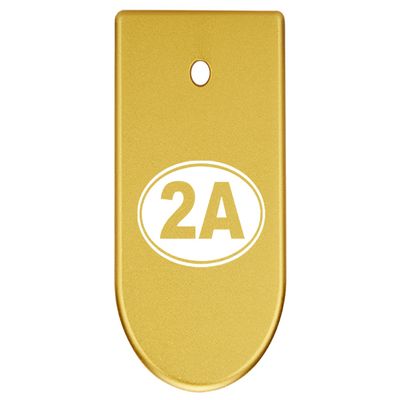 NDZ Performance Magazine Base Plate Finger Extension for CZ P10 S, SC, C, F  Fits 9mm 10 Rd Magazines  Anodized Aluminum  Laser Engraved  Made in USA, Gold, 2A Second Amendment Emblem