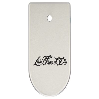 NDZ Performance Magazine Base Plate Finger Extension for CZ P10 S, SC, C, F  Fits 9mm 10 Rd Magazines  Anodized Aluminum  Laser Engraved  Made in USA, Silver, Live Free Or Die Script