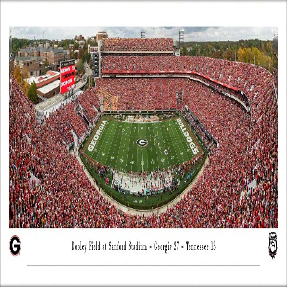 Georgia Bulldogs Football - Unframed 40 x 13.5 Poster by Blakeway Panoramas