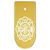 NDZ Performance Magazine Base Plate Finger Extension for CZ P10 S, SC, C, F  Fits 9mm 10 Rd Magazines  Anodized Aluminum  Laser Engraved  Made in USA, Gold, Fire Department Emblem view 1