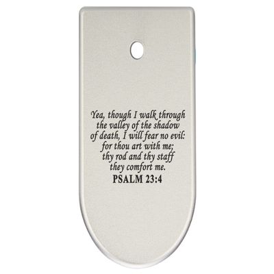 NDZ Performance Magazine Base Plate Finger Extension for CZ P10 S, SC, C, F  Fits 9mm 10 Rd Magazines  Anodized Aluminum  Laser Engraved  Made in USA, Silver, Bible Psalm 23:4