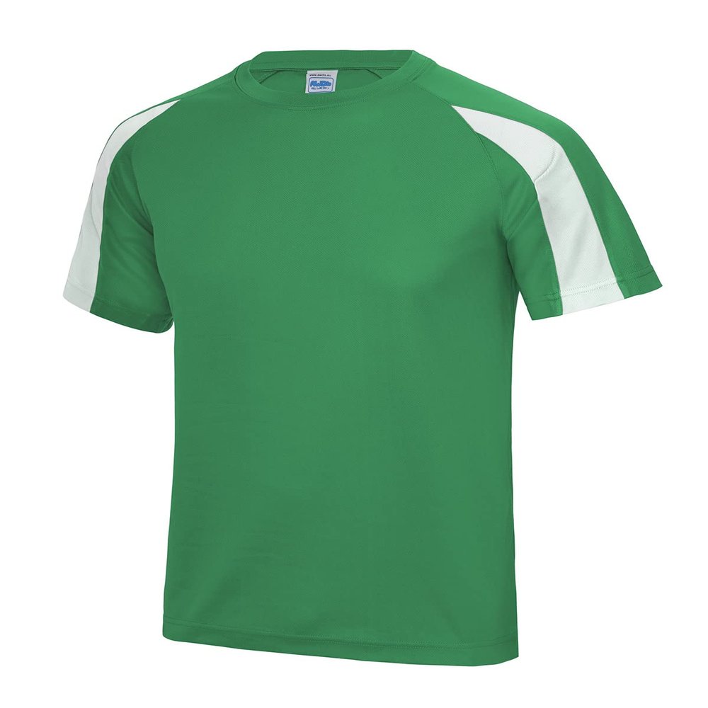 AWDis Just Cool JC003 Contrast Cool T-Shirt - Kelly Green/Arctic White - S