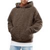 JEsilunmaMY Mens Fleece Hooded Sweatshirt Fall Winter Long Sleeve Thicken Pullover Hoodies Solid Color Plush Pullover Sweater (Brown,X-Large) view 1