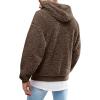 JEsilunmaMY Mens Fleece Hooded Sweatshirt Fall Winter Long Sleeve Thicken Pullover Hoodies Solid Color Plush Pullover Sweater (Brown,X-Large) view 2