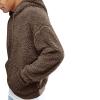 JEsilunmaMY Mens Fleece Hooded Sweatshirt Fall Winter Long Sleeve Thicken Pullover Hoodies Solid Color Plush Pullover Sweater (Brown,X-Large) view 3