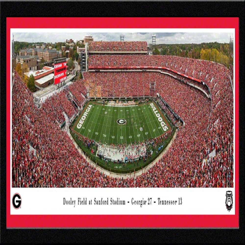 Georgia Bulldogs Football - 42x15.5-inch Single Mat, Select Framed Picture by Blakeway Panoramas