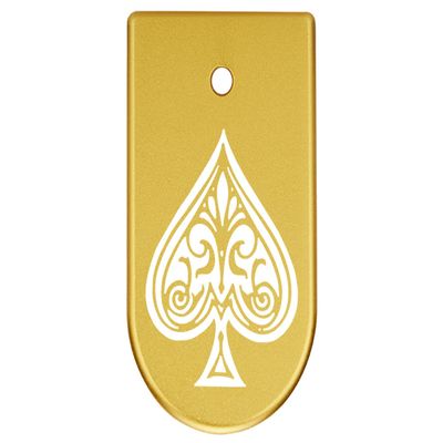 NDZ Performance Magazine Base Plate Finger Extension for CZ P10 S, SC, C, F  Fits 9mm 10 Rd Magazines  Anodized Aluminum  Laser Engraved  Made in USA, Gold, Ace of Spades