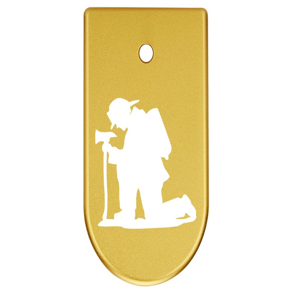 NDZ Performance Magazine Base Plate Finger Extension for CZ P10 S, SC, C, F  Fits 9mm 10 Rd Magazines  Anodized Aluminum  Laser Engraved  Made in USA, Gold, Fireman's Prayer