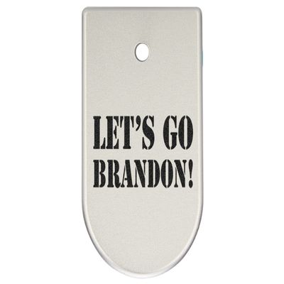 NDZ Performance Magazine Base Plate Finger Extension for CZ P10 S, SC, C, F  Fits 9mm 10 Rd Magazines  Anodized Aluminum  Laser Engraved  Made in USA, Silver, Let's Go Brandon!