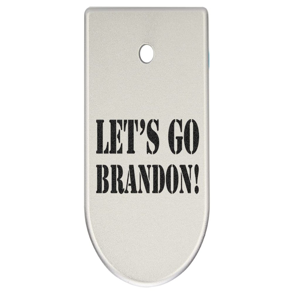 NDZ Performance Magazine Base Plate Finger Extension for CZ P10 S, SC, C, F  Fits 9mm 10 Rd Magazines  Anodized Aluminum  Laser Engraved  Made in USA, Silver, Let's Go Brandon!