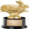 Crown Awards 6.75" Rabbit Trophy On Black Round Base, Rabbit Award with Custom Engraving 10 Pack view 1