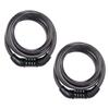 Master Lock Black Set Preset Combination Bike Lock, Metal Cable Lock has a Weather Resistant Vinyl Coating for Outdoor Equipment, Bicycles, 4 Feet Long, Pack of 2, 8143T view 1