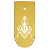 NDZ Performance Magazine Base Plate Finger Extension for CZ P10 S, SC, C, F  Fits 9mm 10 Rd Magazines  Anodized Aluminum  Laser Engraved  Made in USA, Gold, Masonic Mason Calipers G Logo view 1