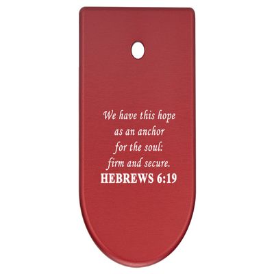 NDZ Performance Magazine Base Plate Finger Extension for CZ P10 S, SC, C, F Fits 9mm 10 Rd Magazines Anodized Aluminum Laser Engraved Made in USA, Red, Bible Hebrews 6:19
