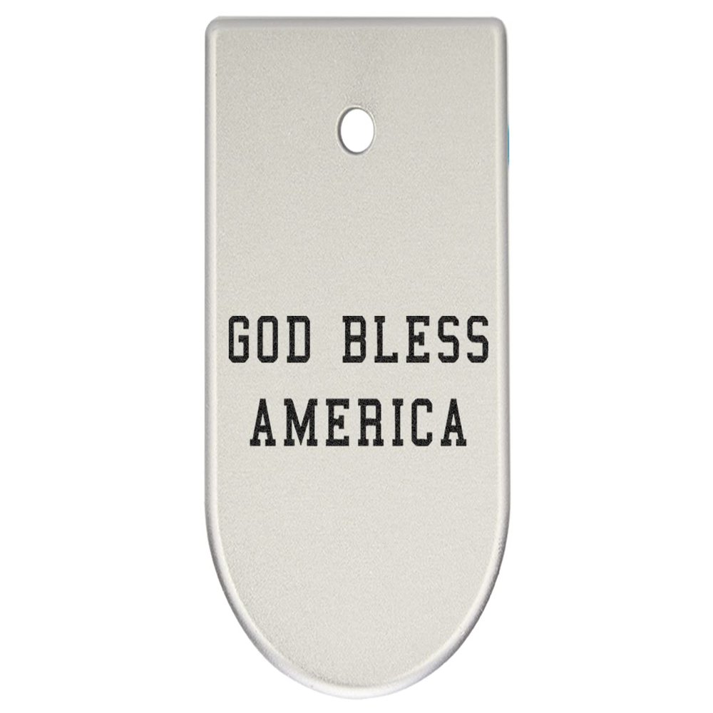 NDZ Performance Magazine Base Plate Finger Extension for CZ P10 S, SC, C, F  Fits 9mm 10 Rd Magazines  Anodized Aluminum  Laser Engraved  Made in USA, Silver, God Bless America Text
